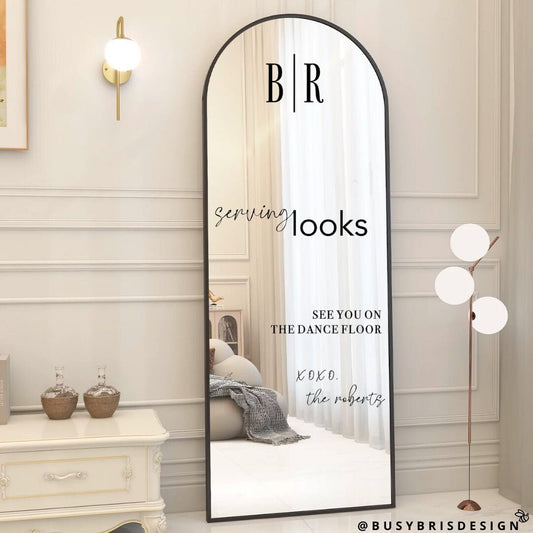 Serving Looks Wedding Mirror Decal